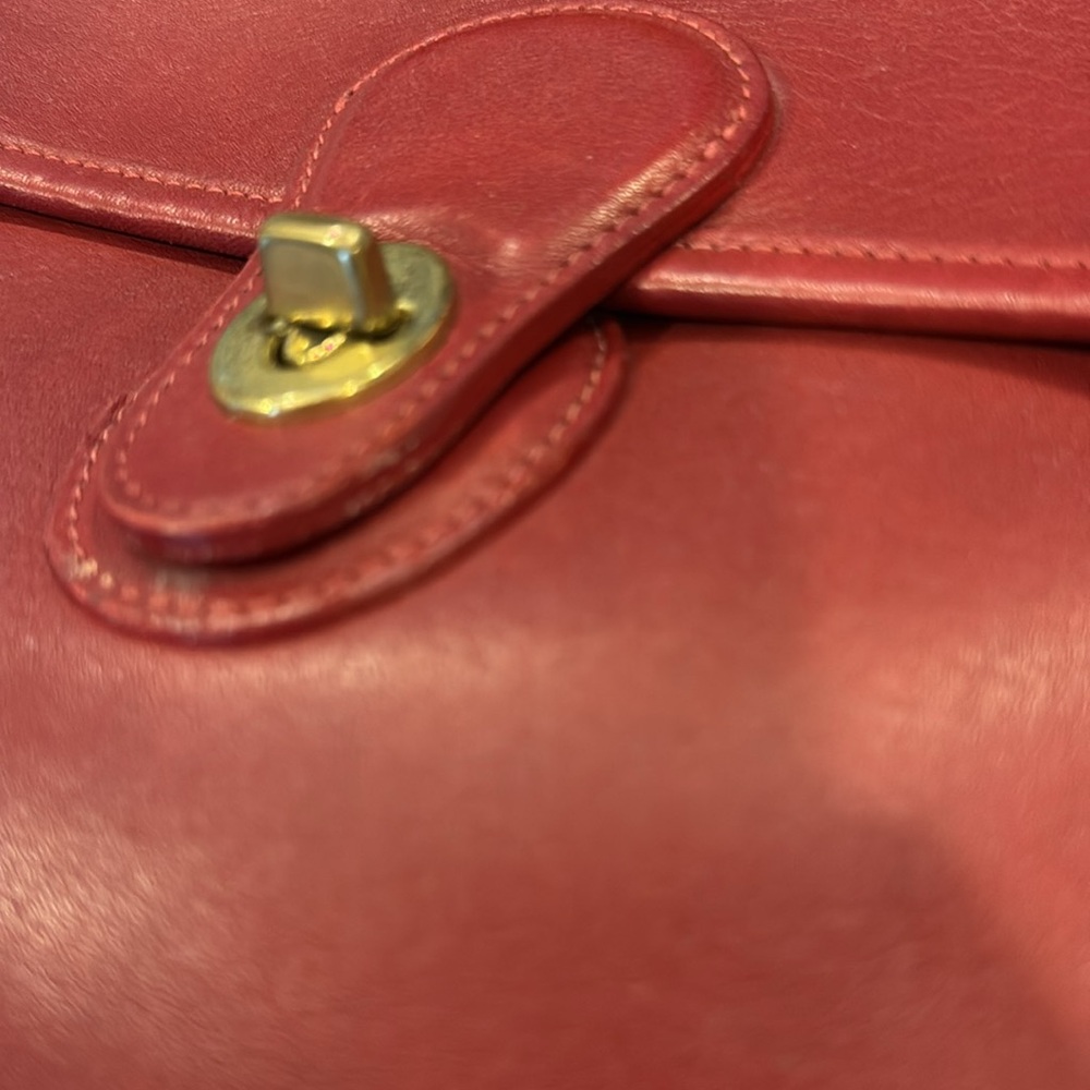Vintage Coach Willis Top-Handle Crossbody Shoulder Bag Purse # 9927 ( Red ) - Picture 4 of 14